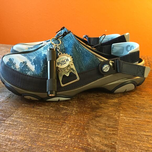 NEW Busch Beer x Crocs Classic All Terrain Clog Mens 8 Womens 10 Blue Comfort - Picture 2 of 10